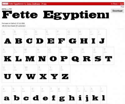 Fette Egyptienne op Dafont.com